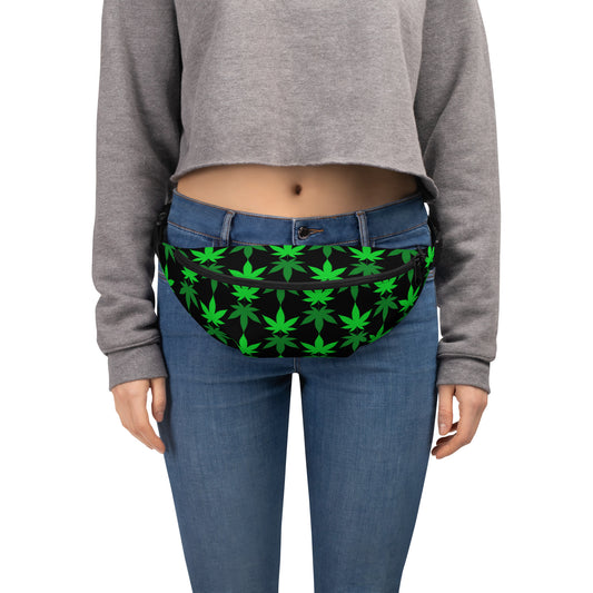 Black and Green Canna Fanny Pack