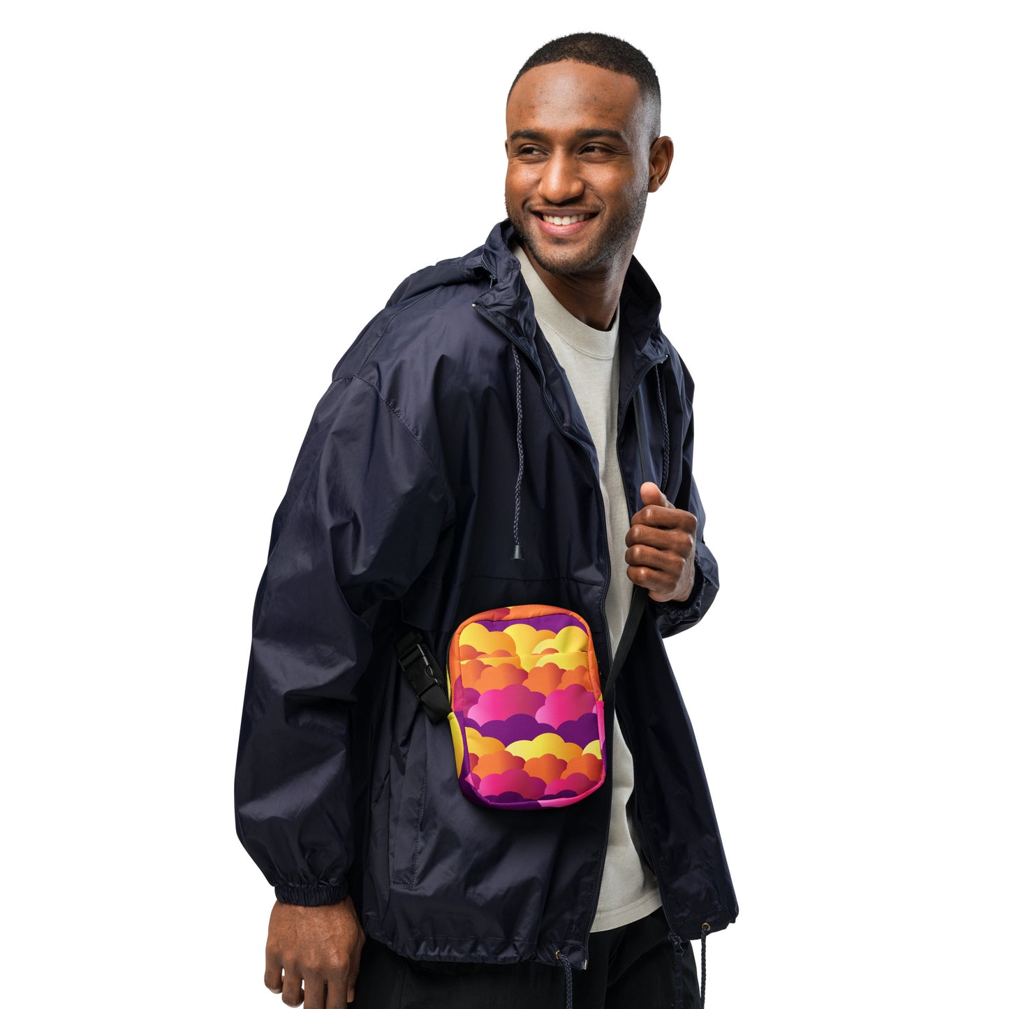 Warm color clouds Utility crossbody bag