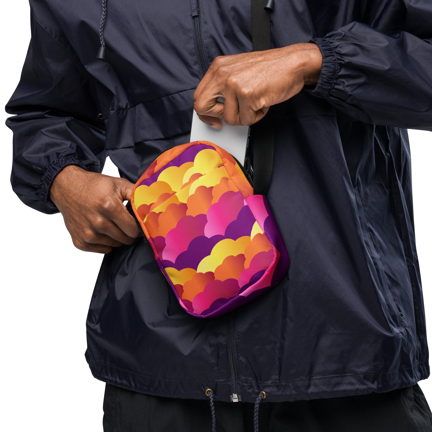 Warm color clouds Utility crossbody bag