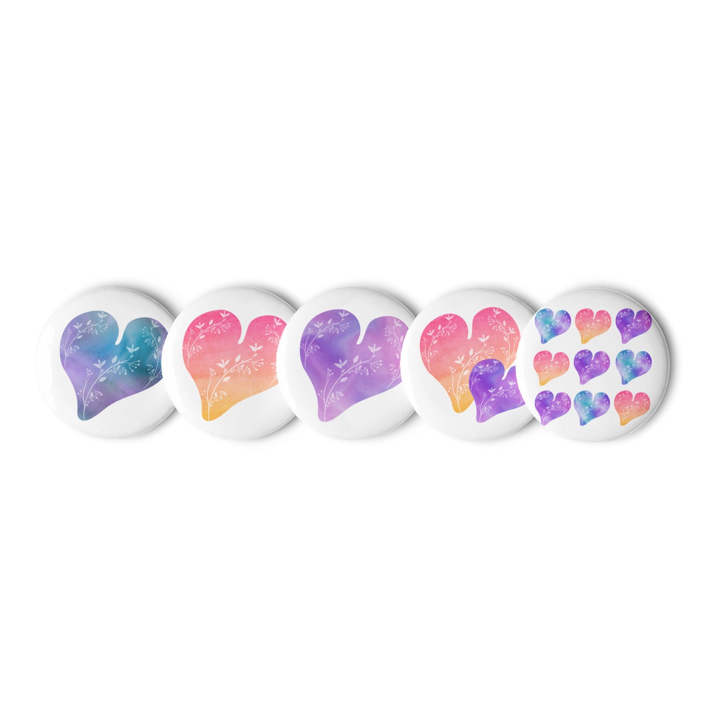watercolor Set of pin buttons