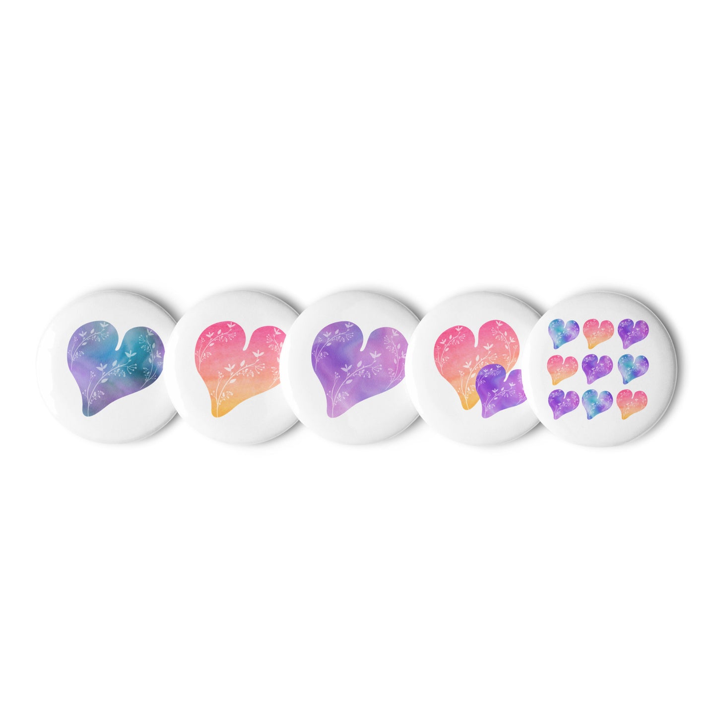 watercolor Set of pin buttons
