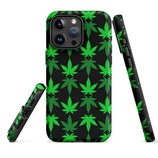 Black and Green Canna Tough Case for iPhone®