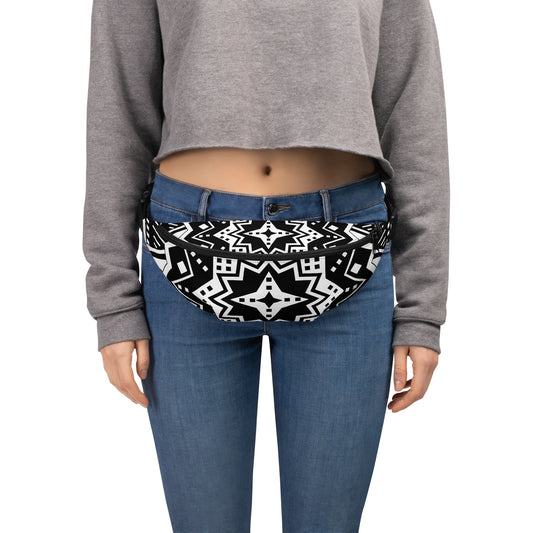 Black and White Mandala Fanny Pack