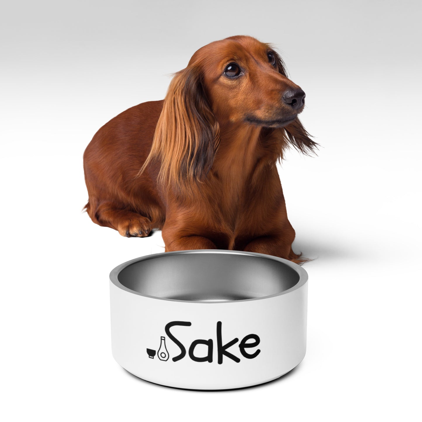 Sake Pet Bowl | Funny Pet Bowl with Original Art | Gift for Dog or Cat | Stainless Steel | 18 oz and 32 oz