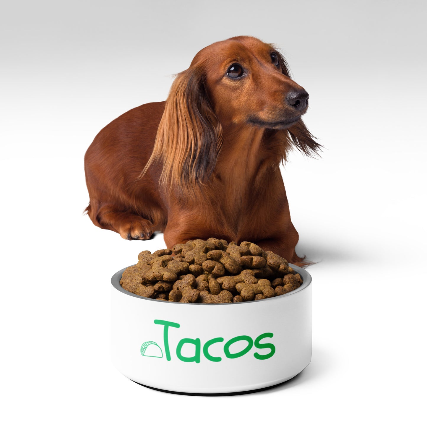 Tacos Pet Bowl | Funny Pet Bowl with Original Art | Festive Pet Gift for Dog or Cat | Stainless Steel | 18 oz and 32 oz