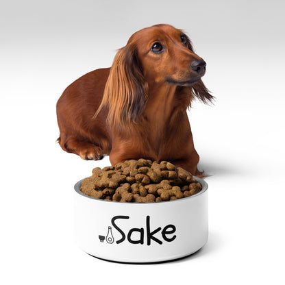 Sake Pet Bowl | Funny Pet Bowl with Original Art | Gift for Dog or Cat | Stainless Steel | 18 oz and 32 oz