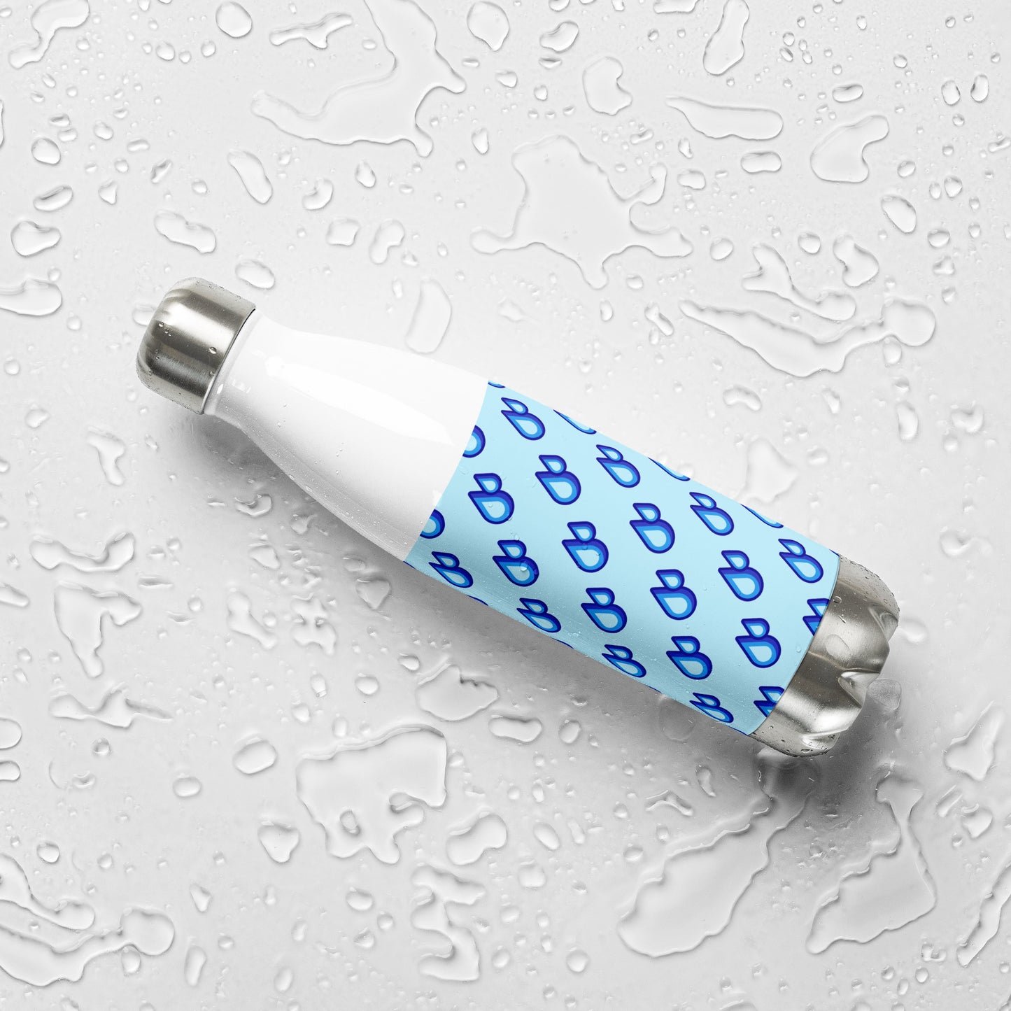 Raindrops Graphic Pattern - Stainless Steel Water Bottle