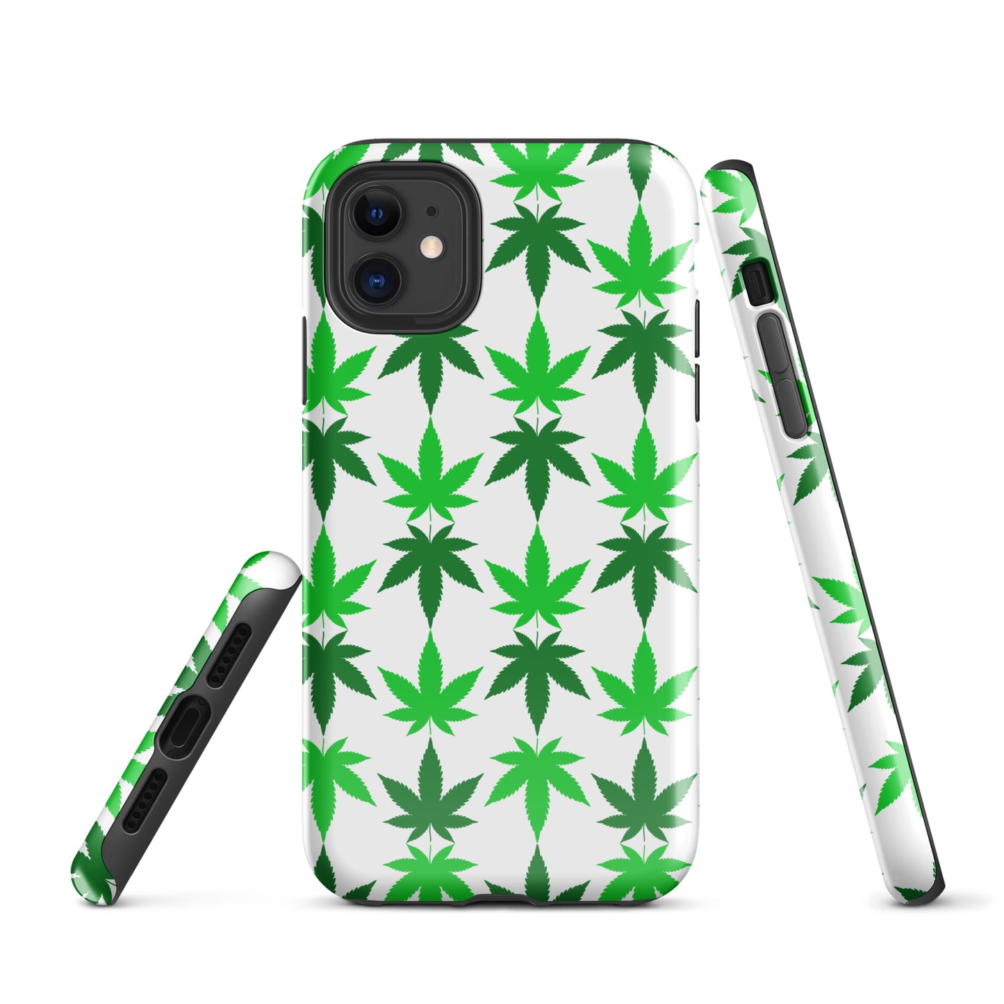 Green and White Canna Tough Case for iPhone®