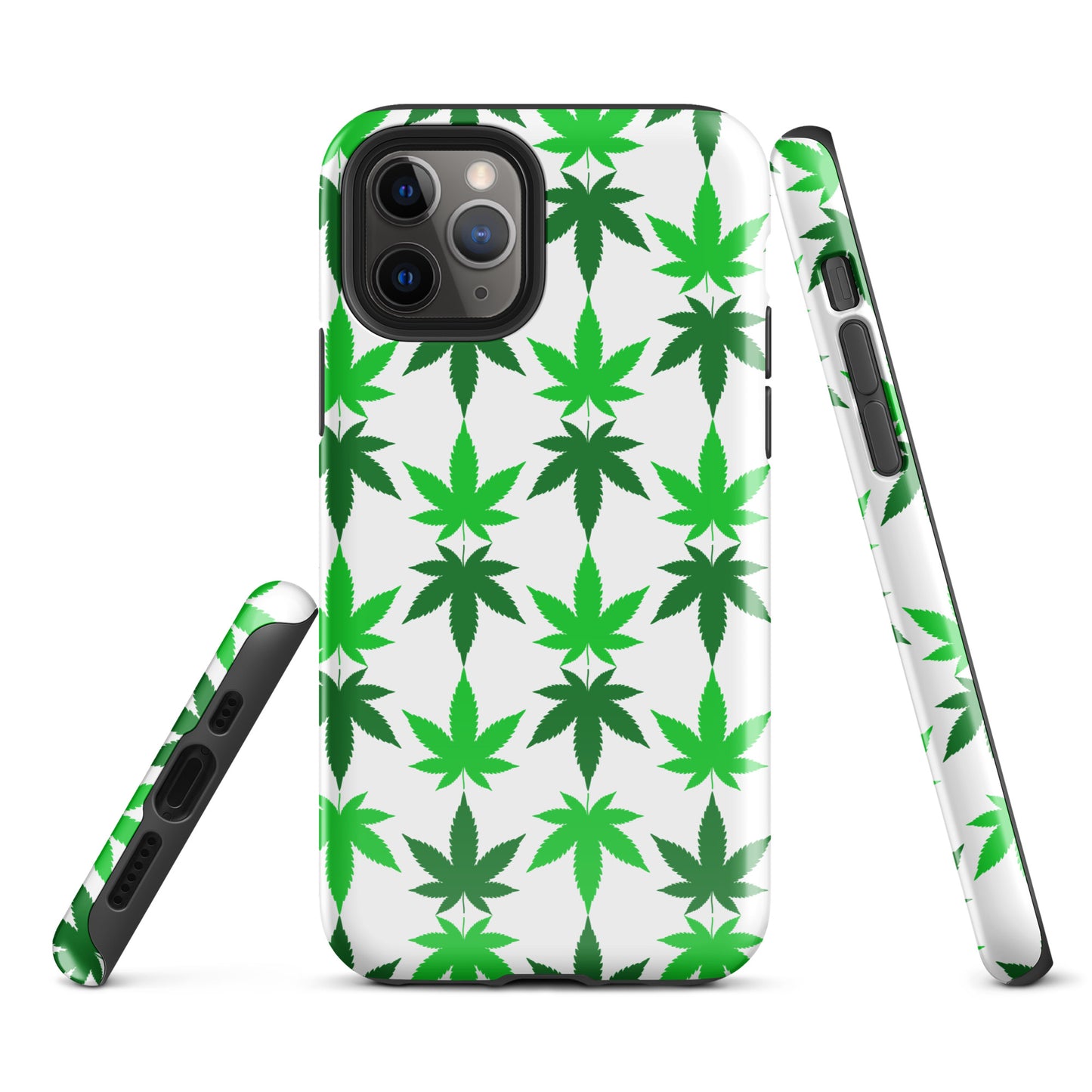 Green and White Canna Tough Case for iPhone®