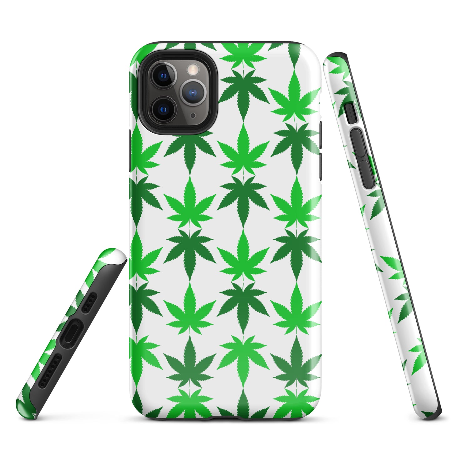 Green and White Canna Tough Case for iPhone®