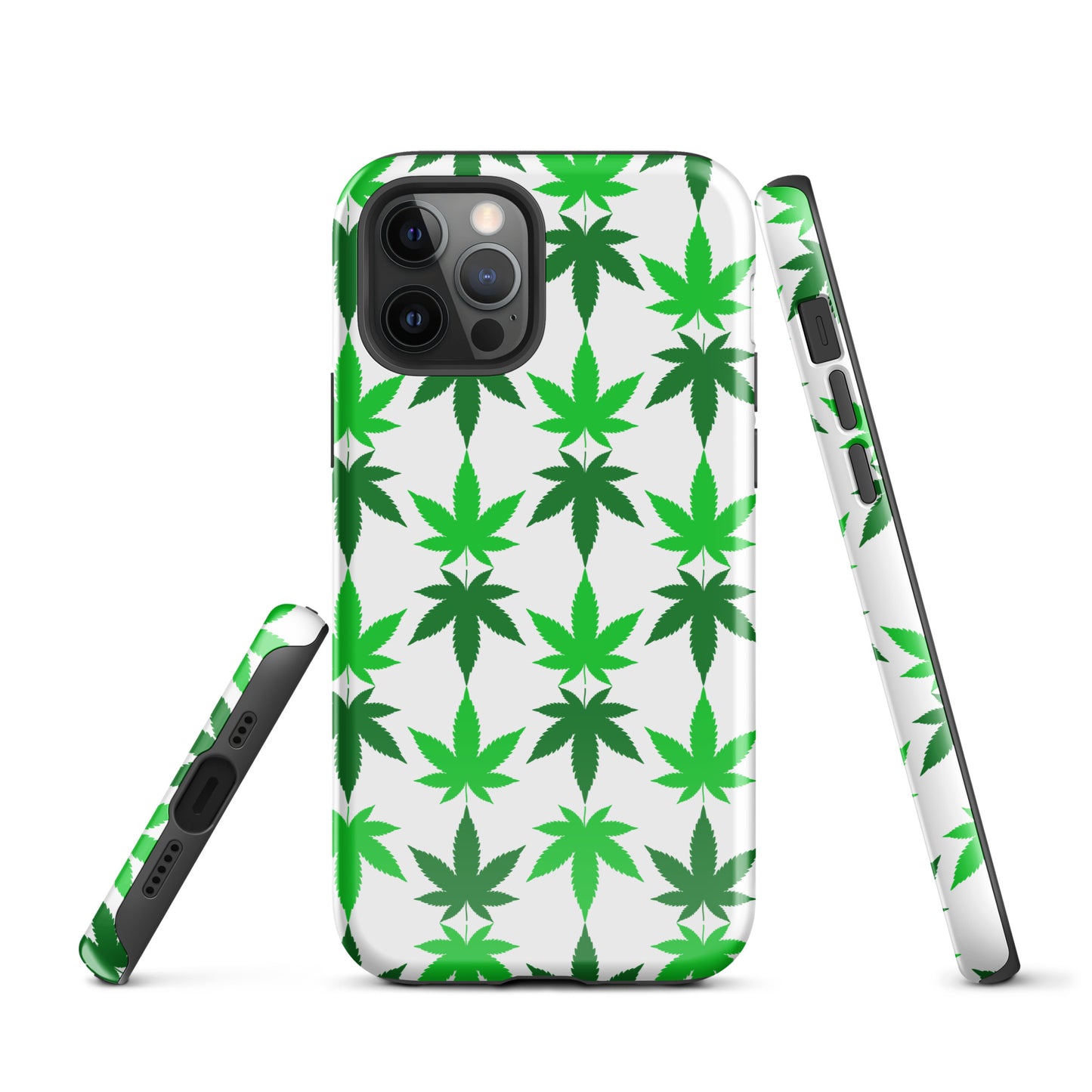 Green and White Canna Tough Case for iPhone®