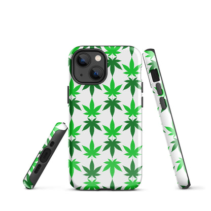 Green and White Canna Tough Case for iPhone®