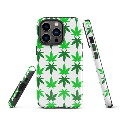 Green and White Canna Tough Case for iPhone®