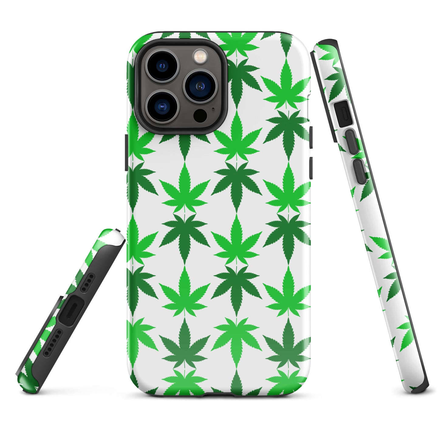 Green and White Canna Tough Case for iPhone®