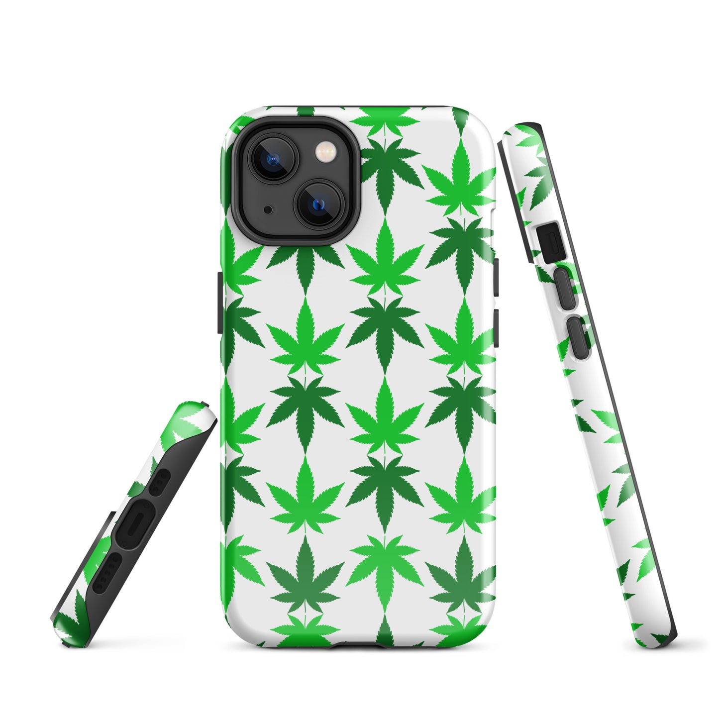 Green and White Canna Tough Case for iPhone®