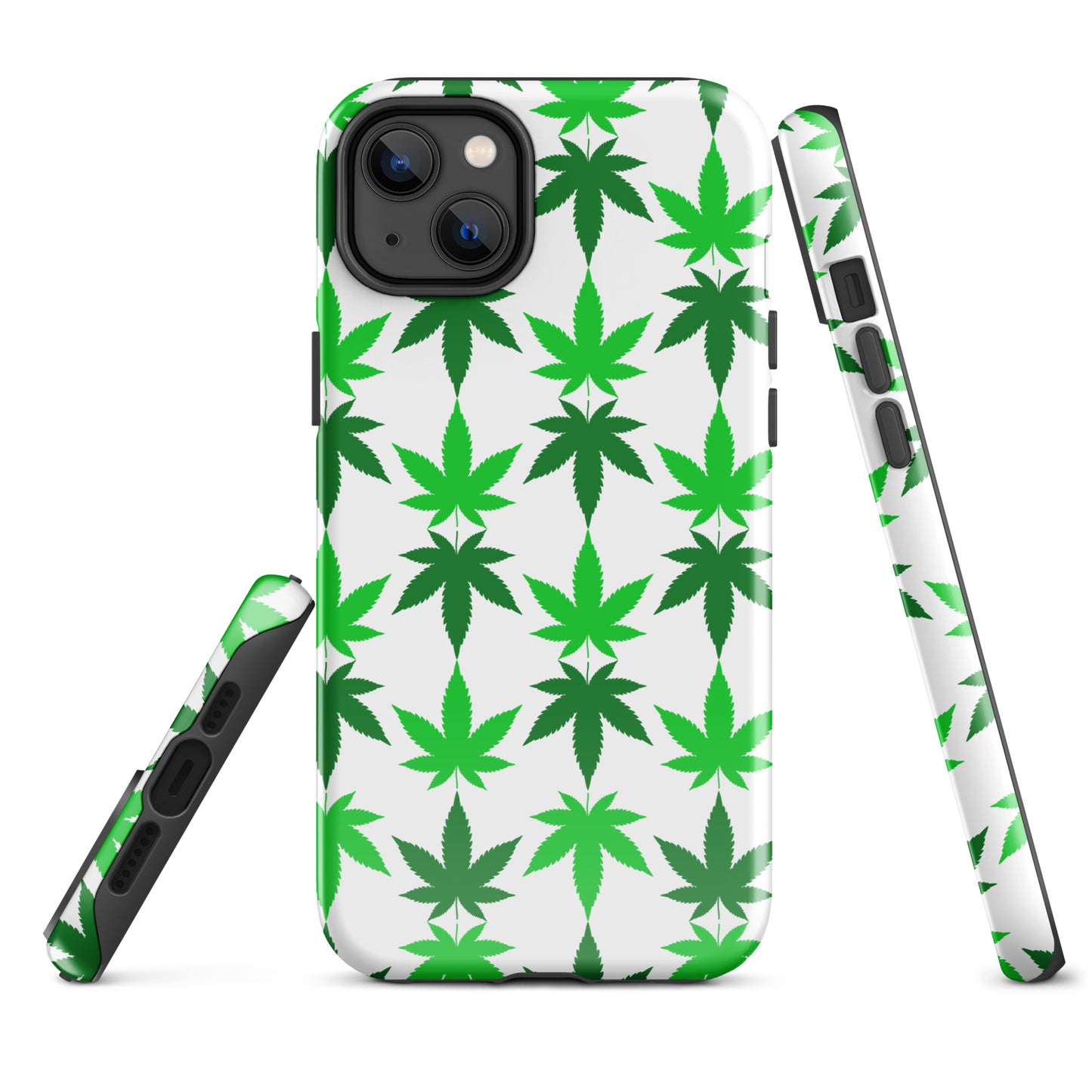 Green and White Canna Tough Case for iPhone®