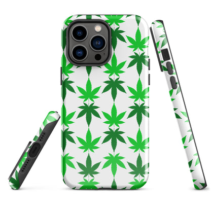 Green and White Canna Tough Case for iPhone®