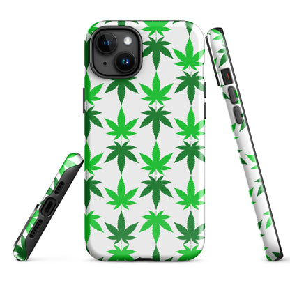 Green and White Canna Tough Case for iPhone®