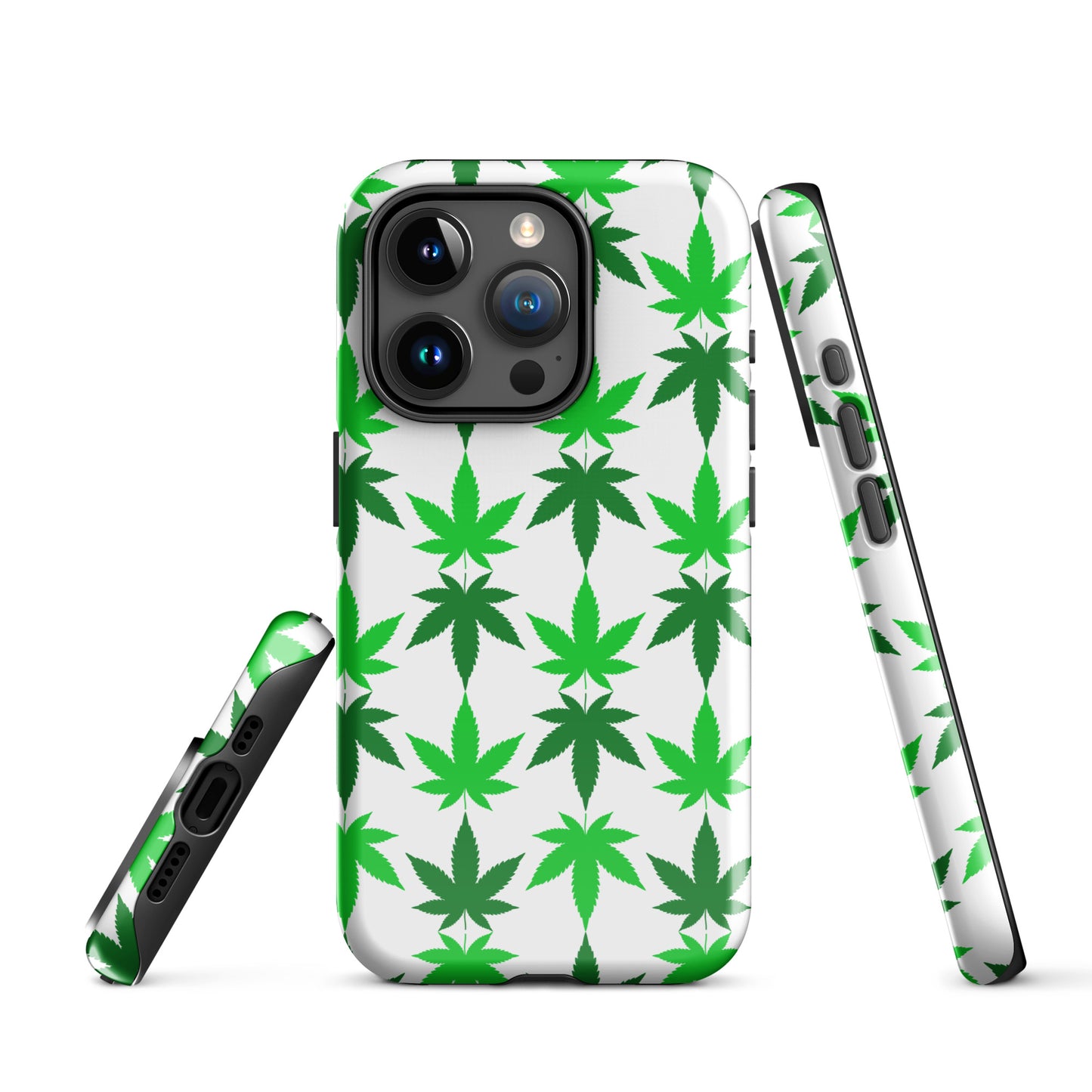 Green and White Canna Tough Case for iPhone®