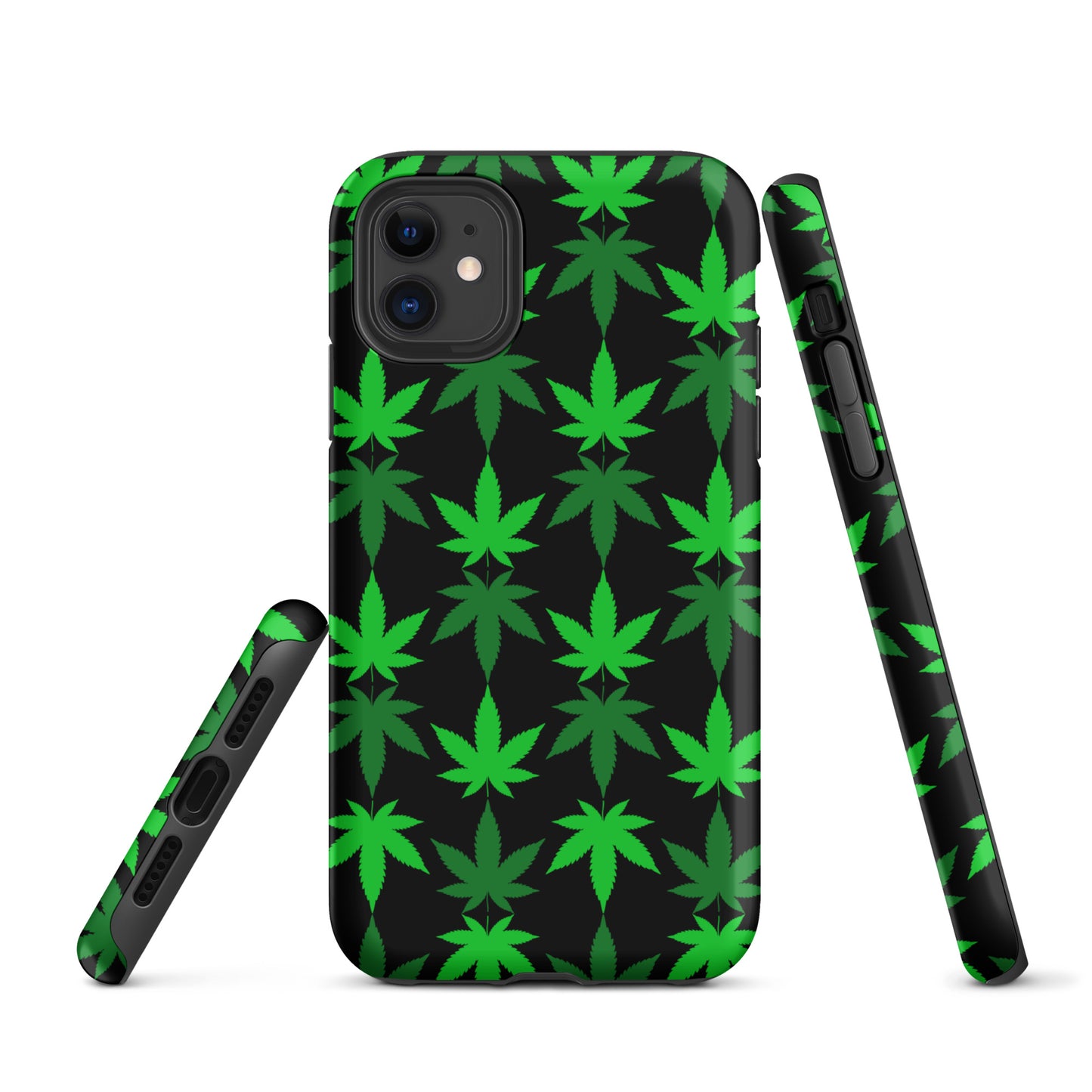 Black and Green Canna Tough Case for iPhone®