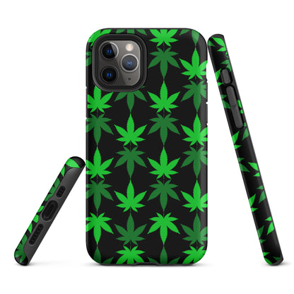 Black and Green Canna Tough Case for iPhone®