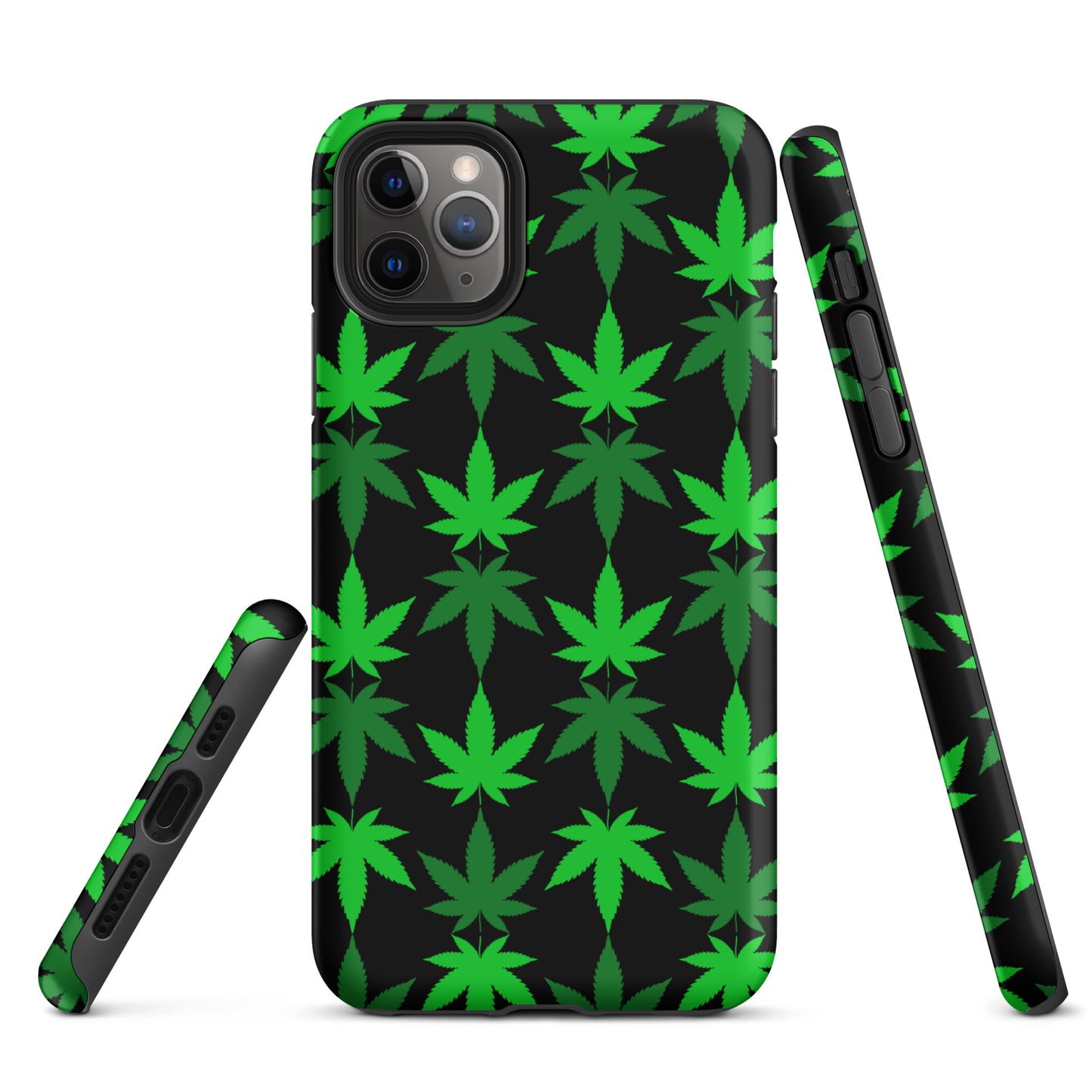 Black and Green Canna Tough Case for iPhone®