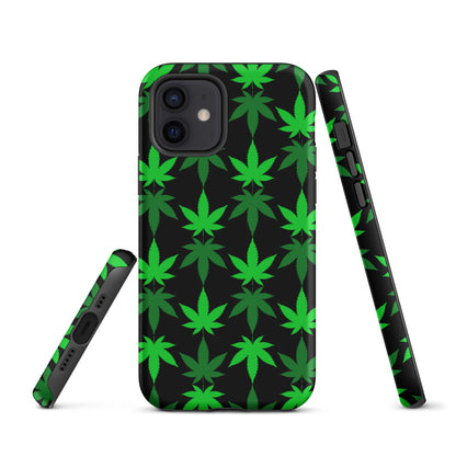 Black and Green Canna Tough Case for iPhone®