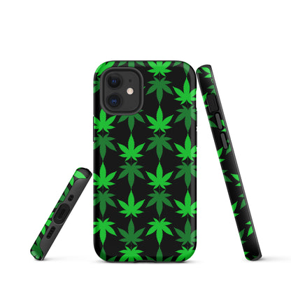 Black and Green Canna Tough Case for iPhone®