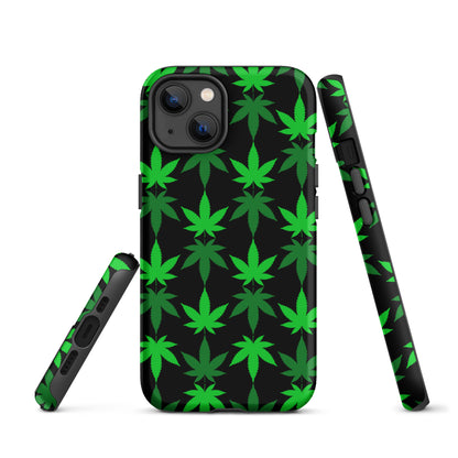 Black and Green Canna Tough Case for iPhone®