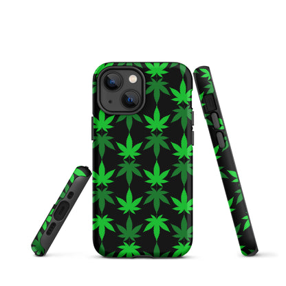 Black and Green Canna Tough Case for iPhone®