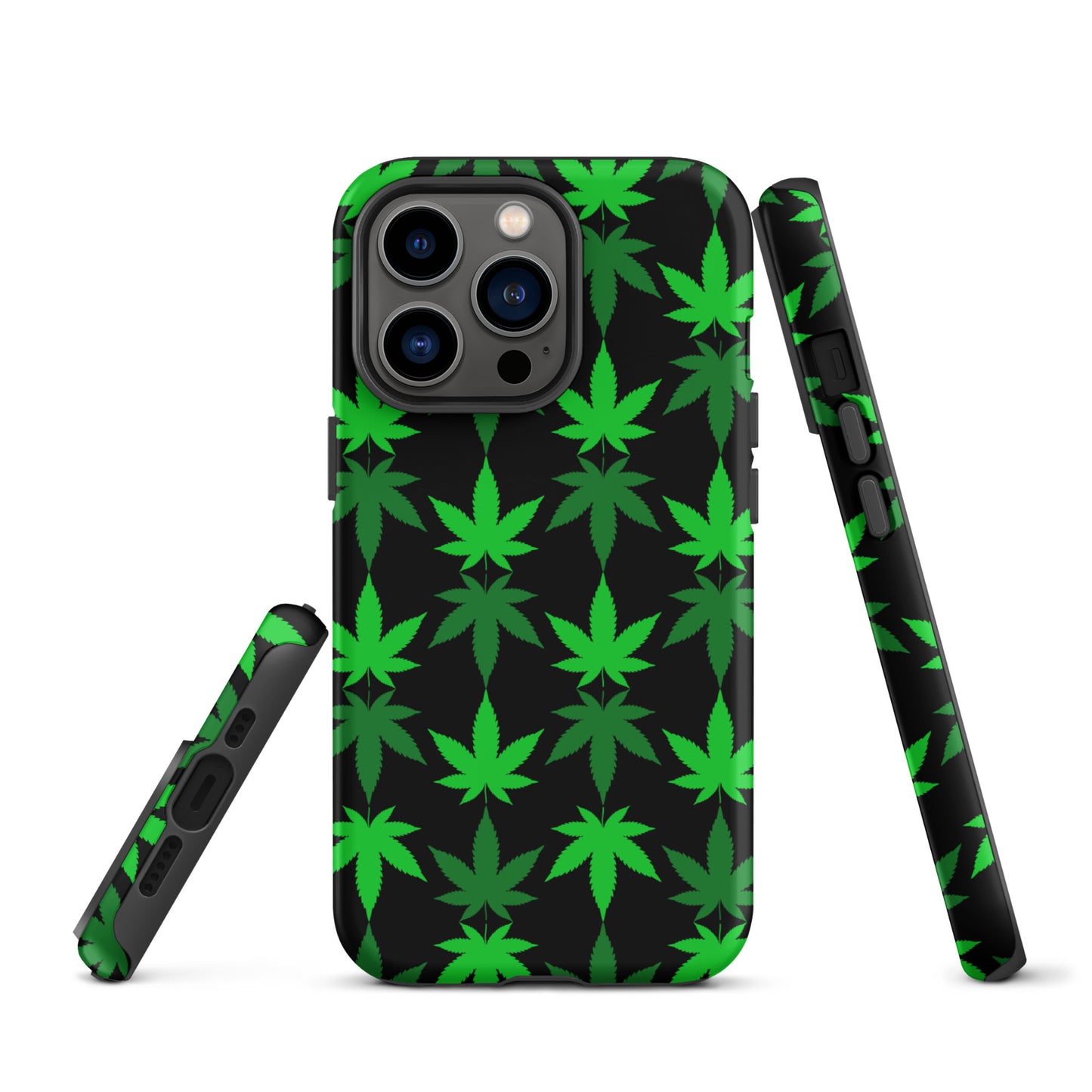 Black and Green Canna Tough Case for iPhone®