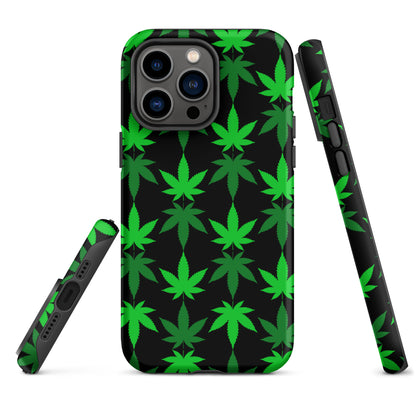 Black and Green Canna Tough Case for iPhone®