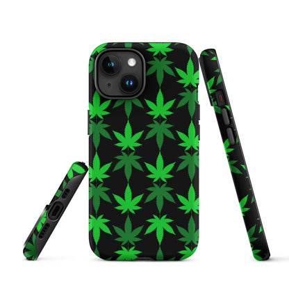 Black and Green Canna Tough Case for iPhone®