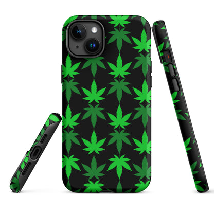 Black and Green Canna Tough Case for iPhone®