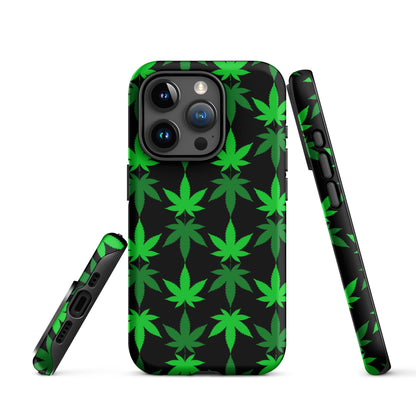 Black and Green Canna Tough Case for iPhone®