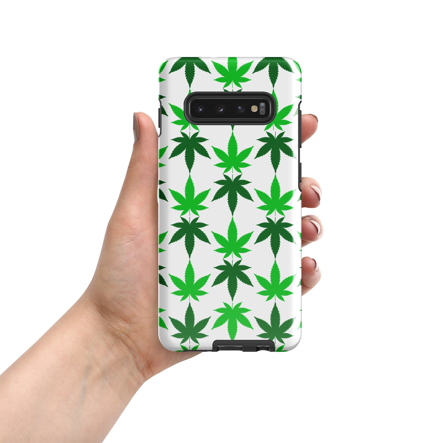 White and Green Canna Tough case for Samsung®