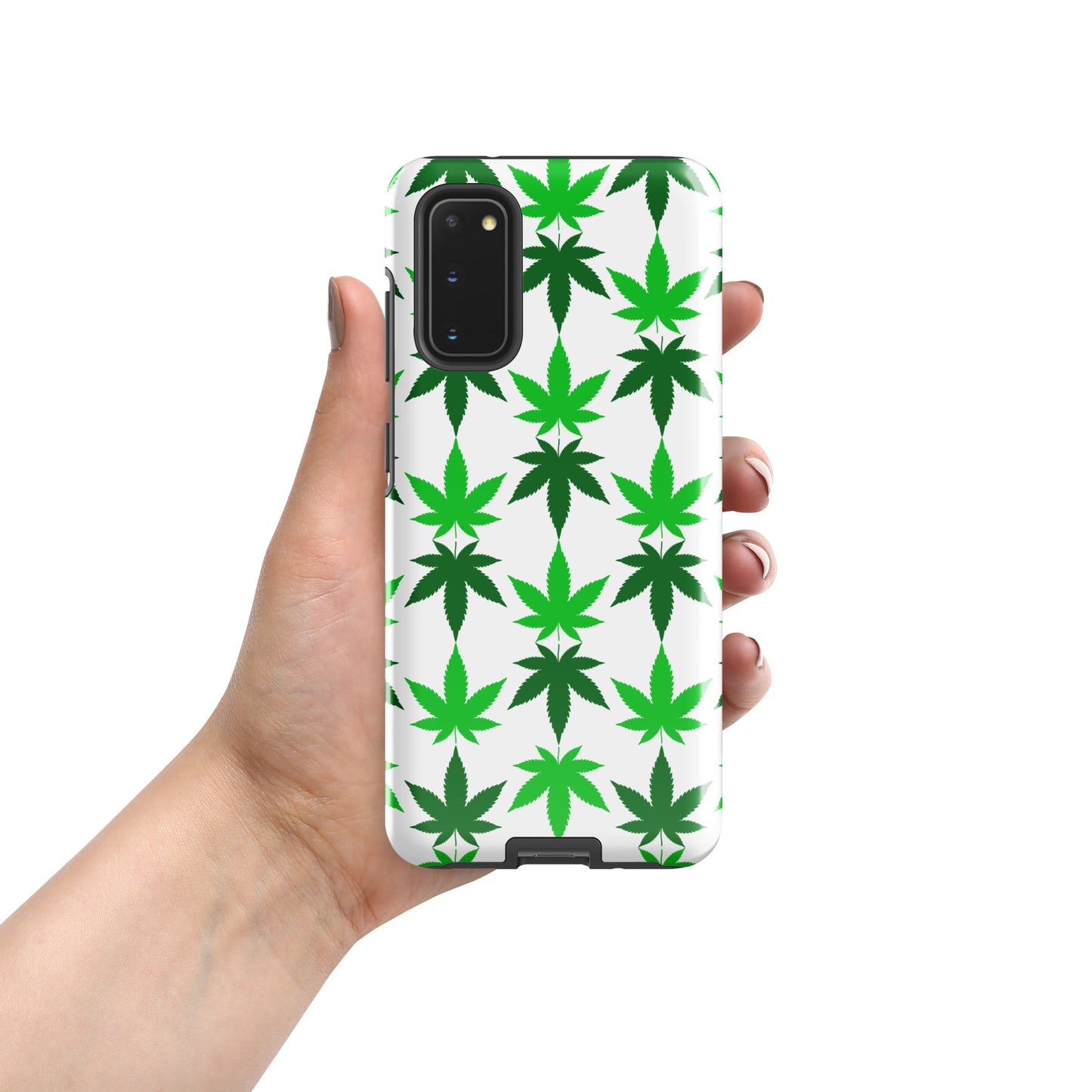 White and Green Canna Tough case for Samsung®