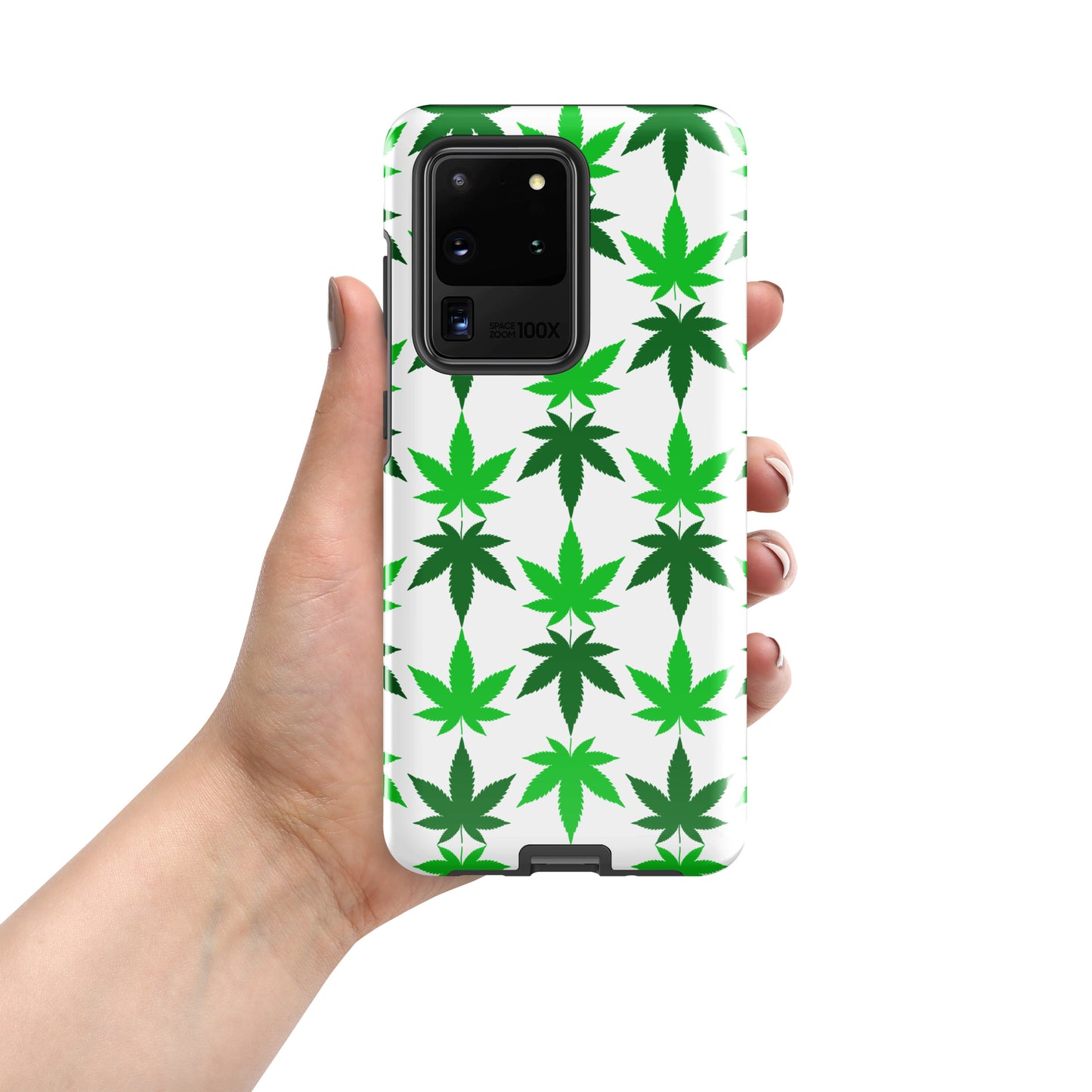 White and Green Canna Tough case for Samsung®