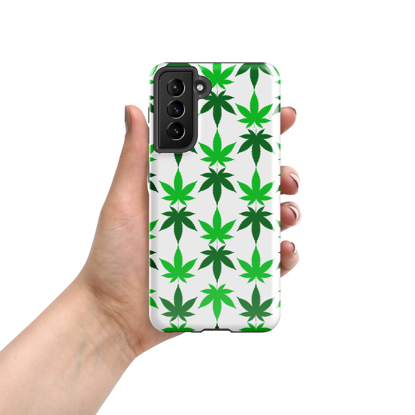 White and Green Canna Tough case for Samsung®