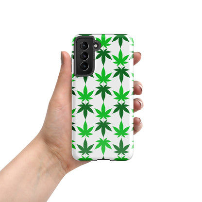 White and Green Canna Tough case for Samsung®