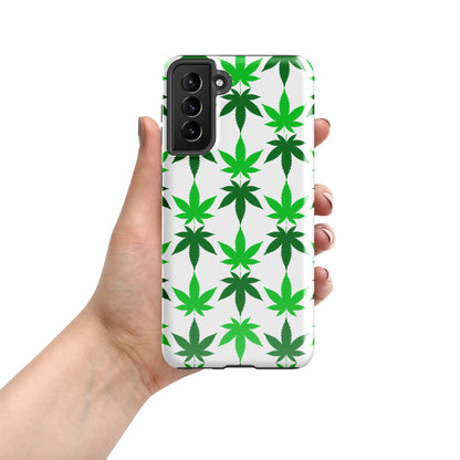 White and Green Canna Tough case for Samsung®