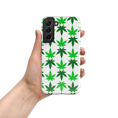 White and Green Canna Tough case for Samsung®