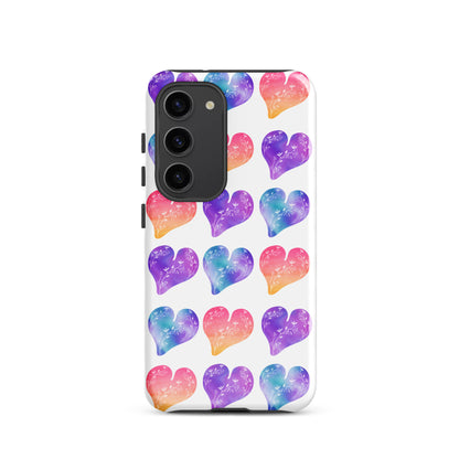 Rainbow Ombre Watercolor Hearts - Tough case for Samsung®