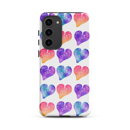 Rainbow Ombre Watercolor Hearts - Tough case for Samsung®