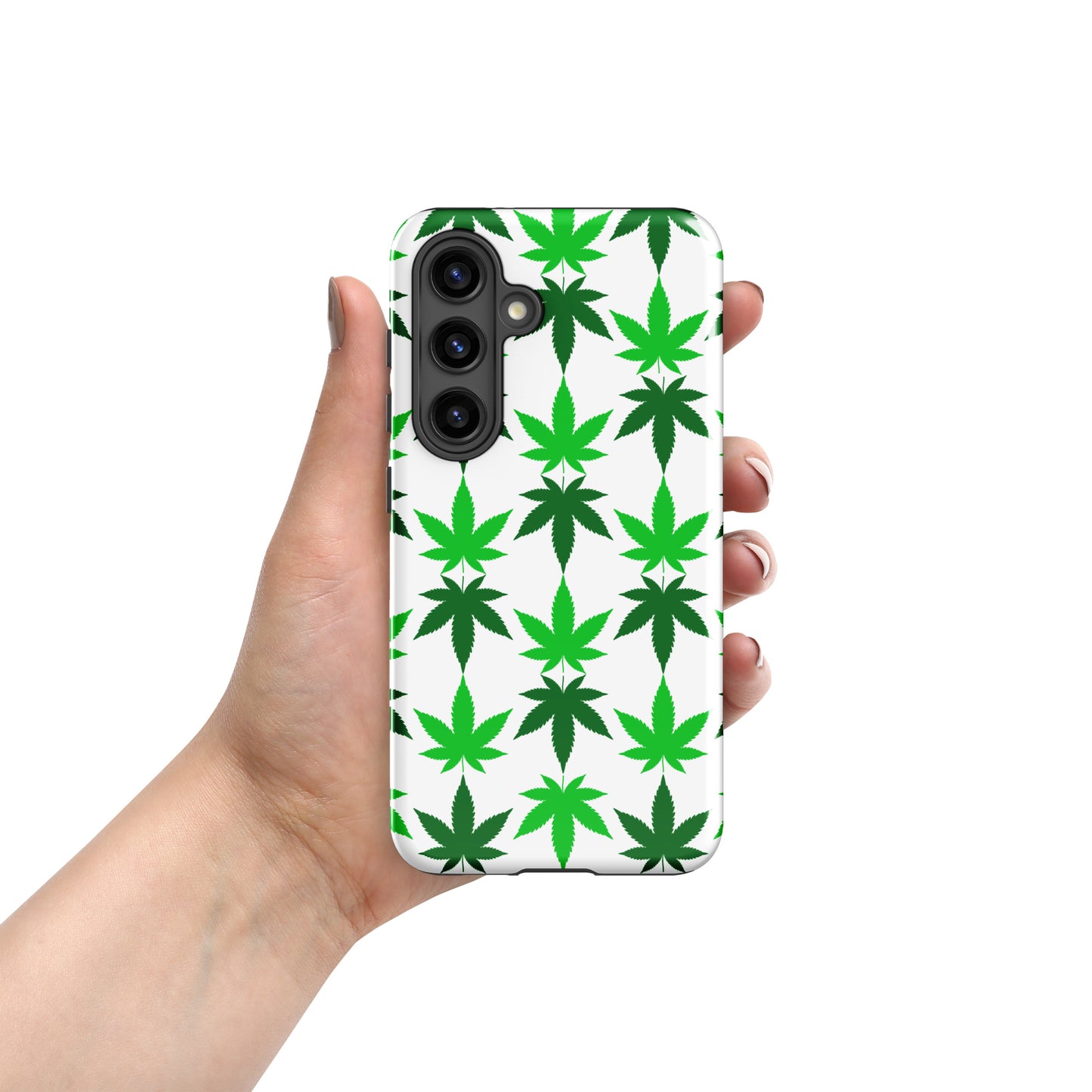 White and Green Canna Tough case for Samsung®