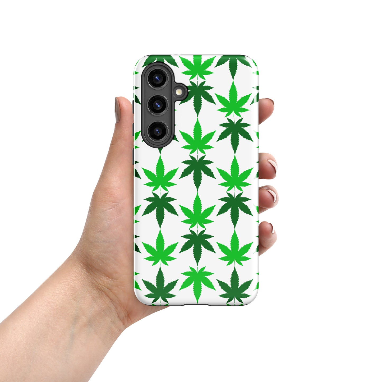 White and Green Canna Tough case for Samsung®